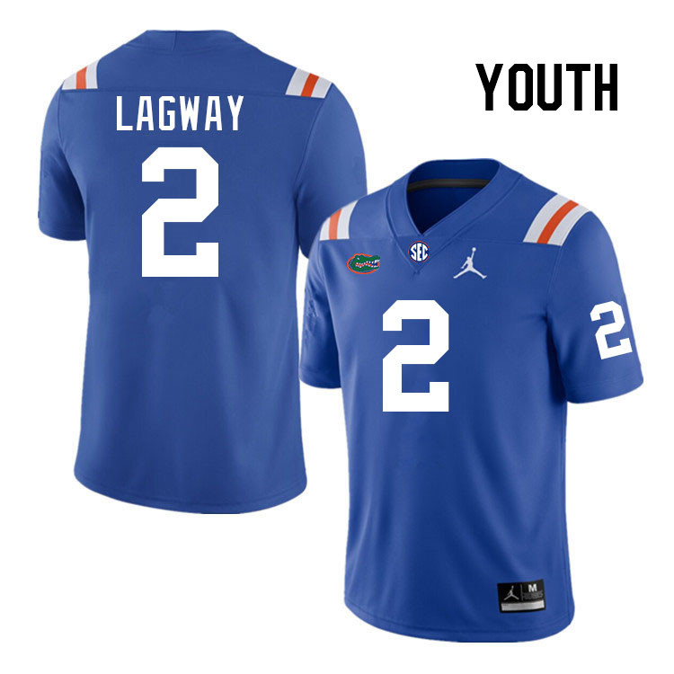 Youth #2 DJ Lagway Florida Gators College Football Jerseys Stitched-Throwback